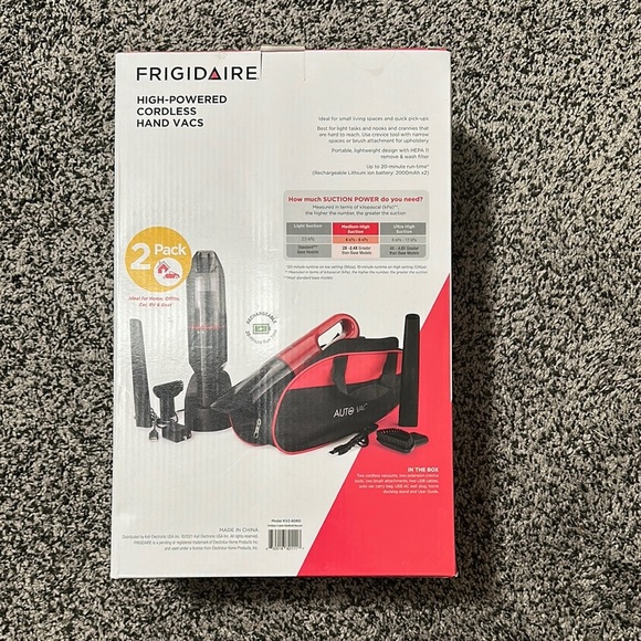 Frigidaire Cordless Hand Vacuums - Red and Black - Picture 2 of 4